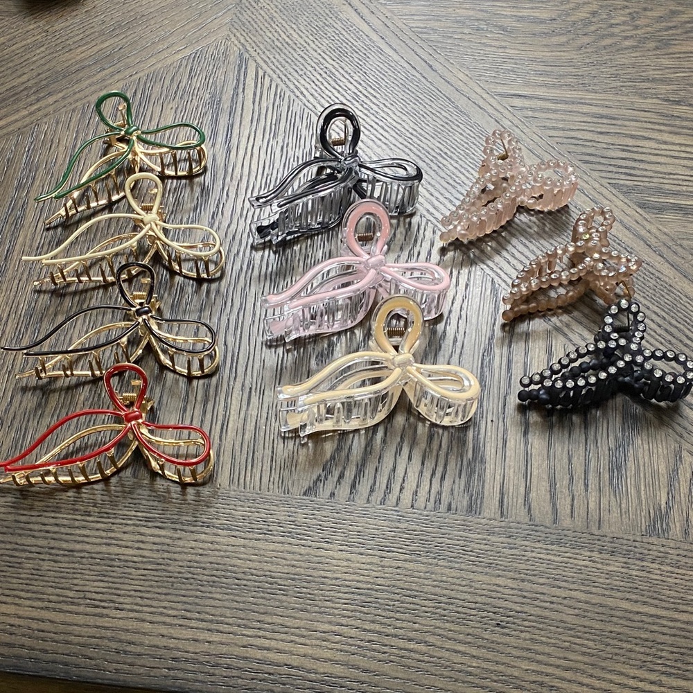 Chic Hair Claw Clips Set - Bow